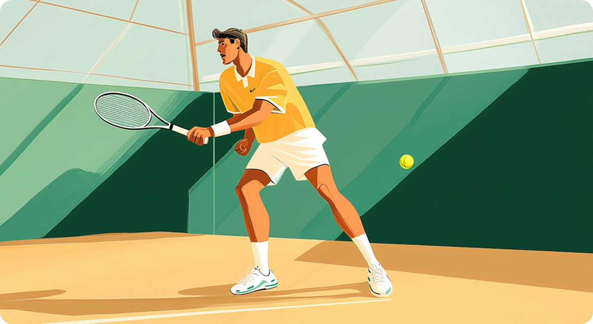 Tennis player in action